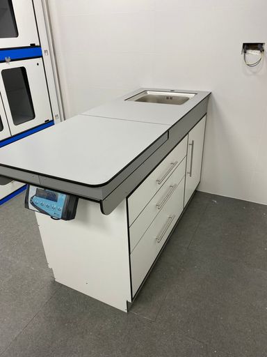 Mesa bascula con lavamanos integrado