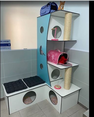 Vitrina transportines y zona de juegos